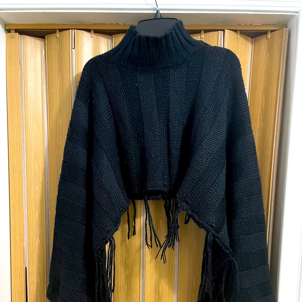 Cropped pull over sweater